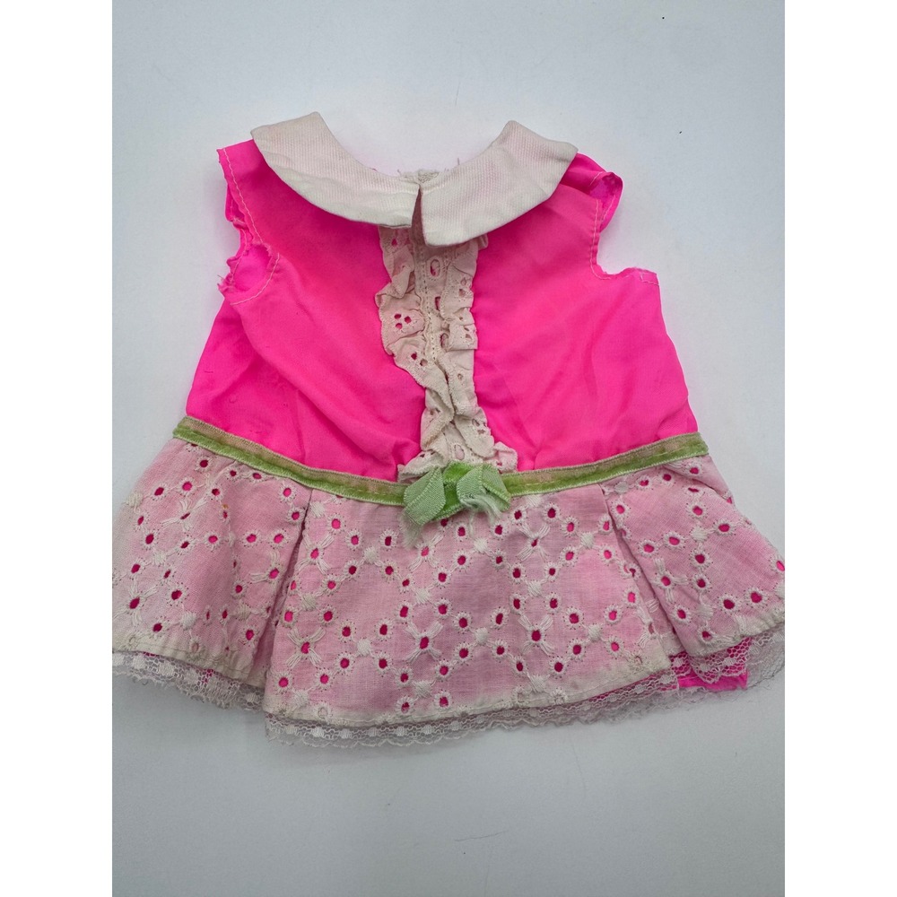 Baby 1964 First Step Pink Eyelet Lace Doll‎ Dress Vintage Japan Accessory